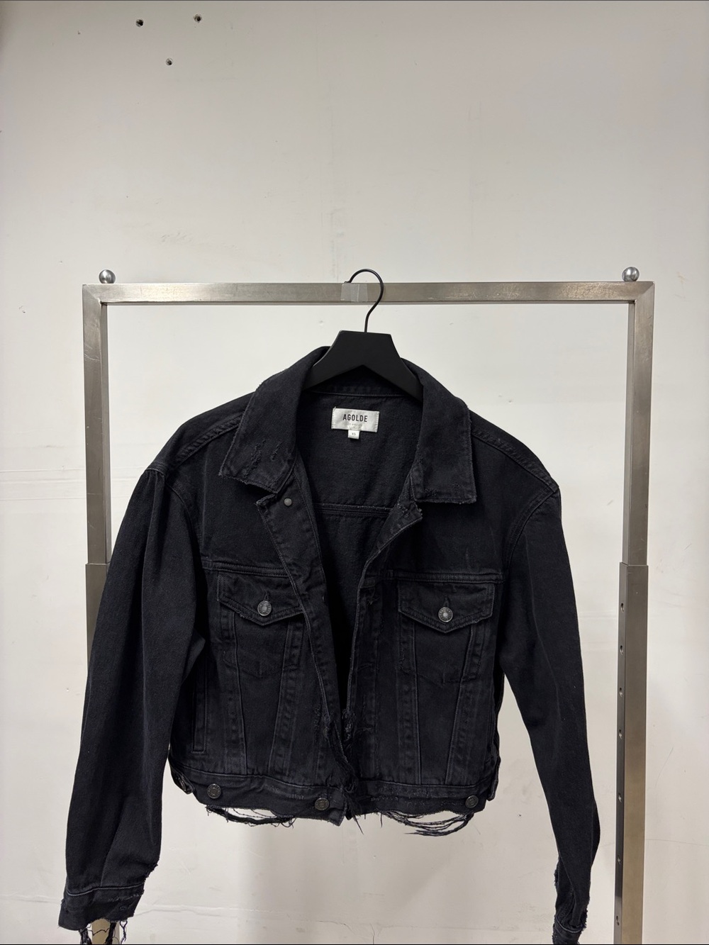 Agolde Women’s Denim Jacket - Distressed Black